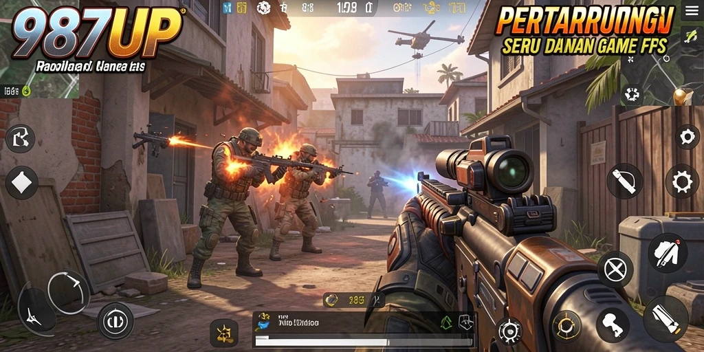 Screenshot dari gameplay mendebarkan 987UP yang penuh aksi.