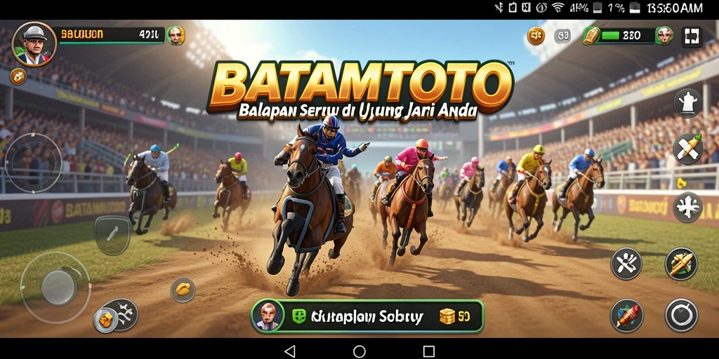 Screenshot utama BATAMTOTO menampilkan aksi balapan yang mendebarkan.