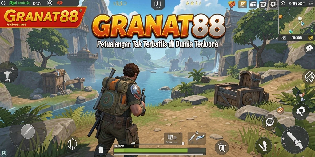 Tangkapan layar gameplay dari GRANAT88 menunjukkan aksi seru di dunia terbuka.