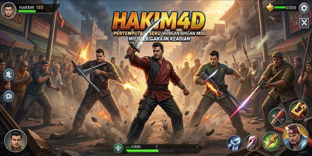 Tampilan seru gameplay HAKIM4D saat pertarungan Action