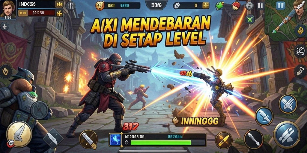 Tampilan aksi mendebarkan dari gameplay IND666 yang menakjubkan.