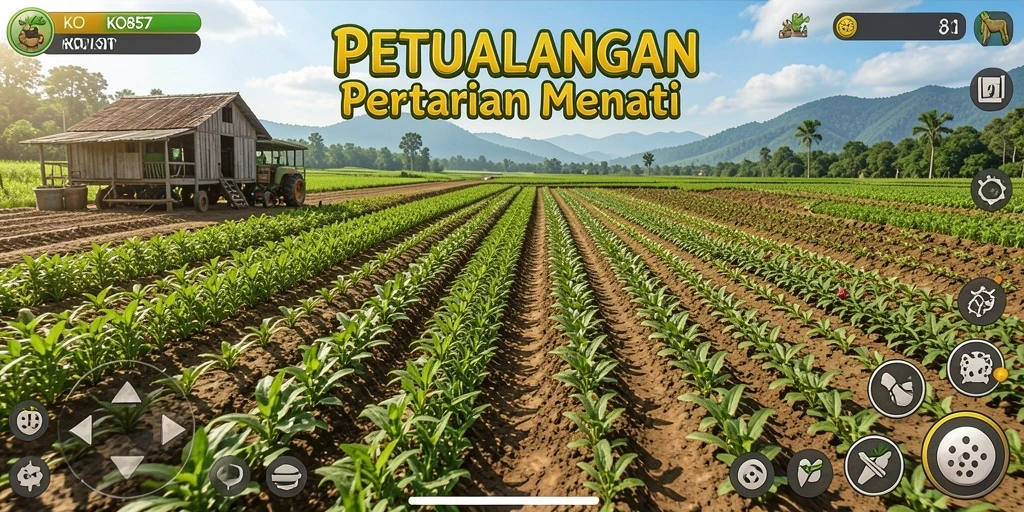 Screenshot menunjukkan aktivitas berkebun yang seru di KO857.