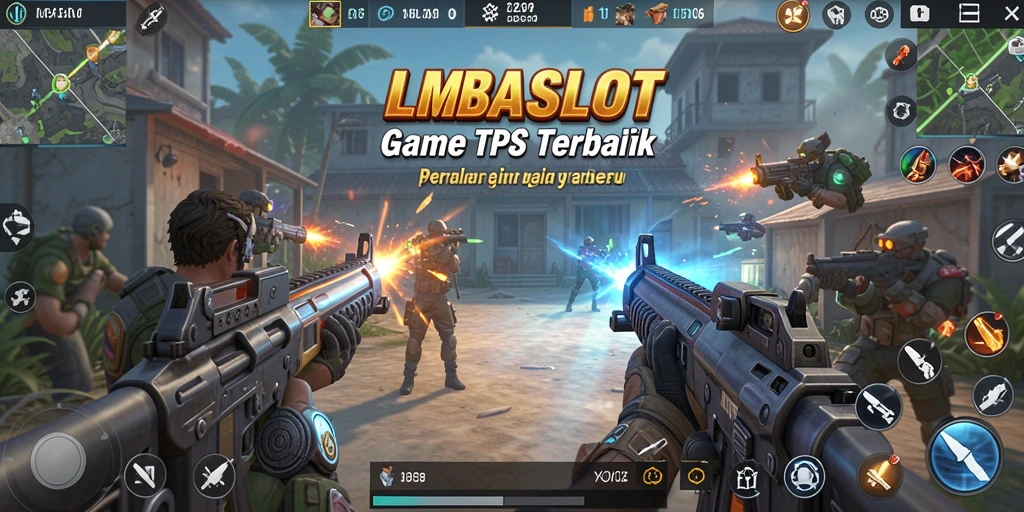 Screenshot gameplay LMBASLOT menampilkan aksi tembak-menembak yang mendebarkan.