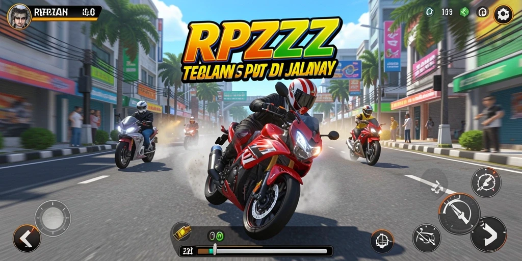 Tampilan menegangkan dari balapan motor di RPZZZ.