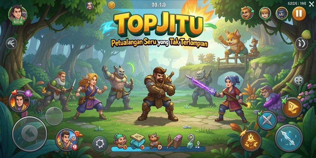 Tampilan gameplay seru dalam game petualangan TOPJITU.